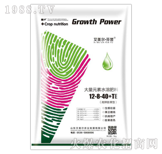 大量元素水溶肥12-8-40+TE-艾美爾·芬譽(yù)
