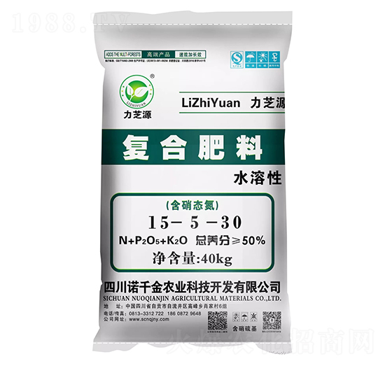 水溶性復(fù)合肥料15-5-30-力芝源-諾千金農(nóng)業(yè)