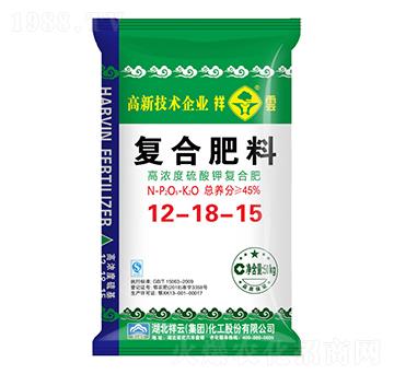 高濃度硫酸鉀復(fù)合肥料12-18-15-祥云化工